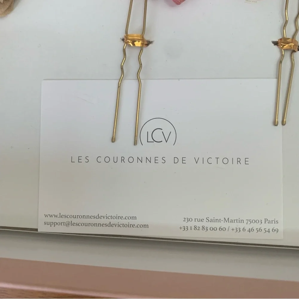 BHLDN Anthro Les Couronnes De Victoire Botanical Flower Floral Hair Pins (3)